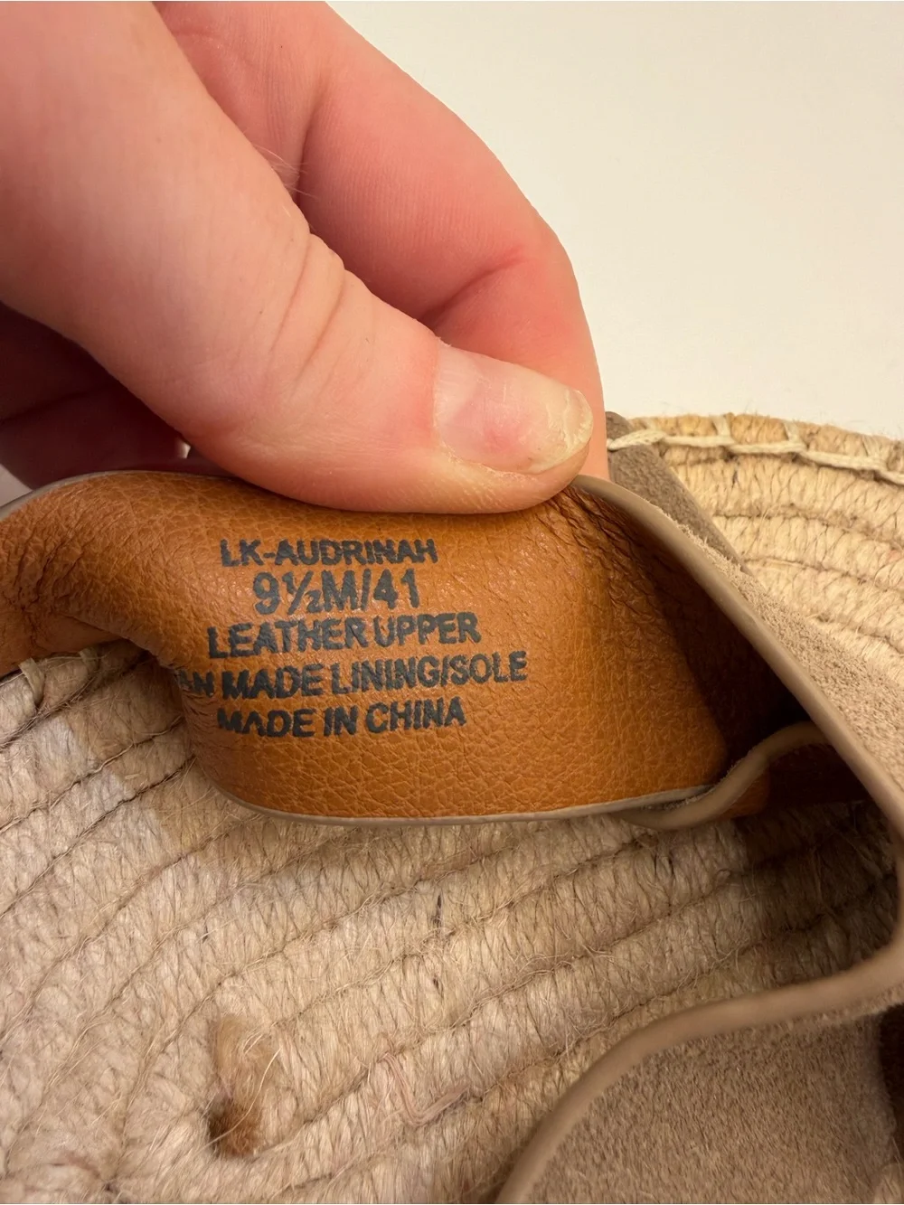 Lucky Brand Audrinah Espadrille Wedge Sandals Taupe Suede Leather Women’s 9.5
